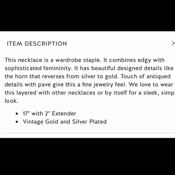 :: Stella & Dot | Double Take Silver + Gold + Pavé Horn Necklace - Picture 6 of 10